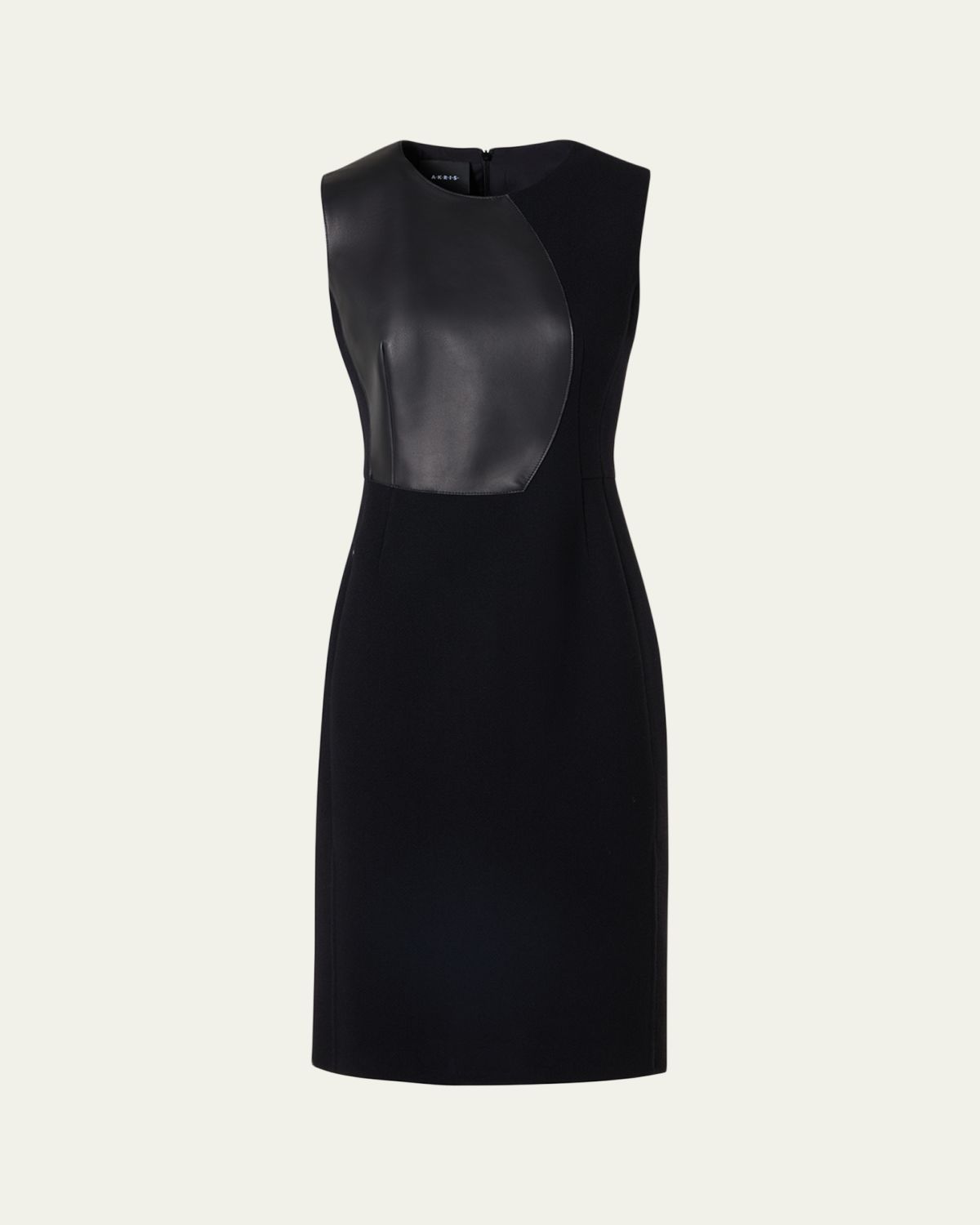 Akris Wool and Orbit Leather Sleeveless Sheath Dress | Thumbnail 6 Akris Wool and Orbit Leather Sleeveless Sheath Dress | Thumbnail 6