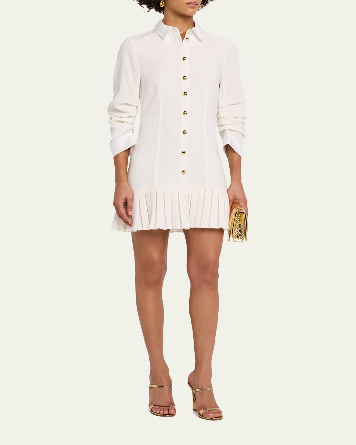 Cinq a Sept Luca Drapey Crepe Mini Shirtdress | Thumbnail 6 Cinq a Sept Luca Drapey Crepe Mini Shirtdress | Thumbnail 6