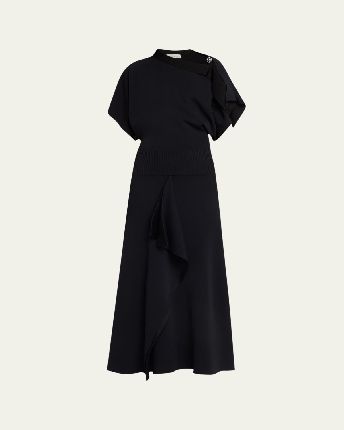 Lanvin Asymmetric Silver Button A-Line Dress | Thumbnail 6