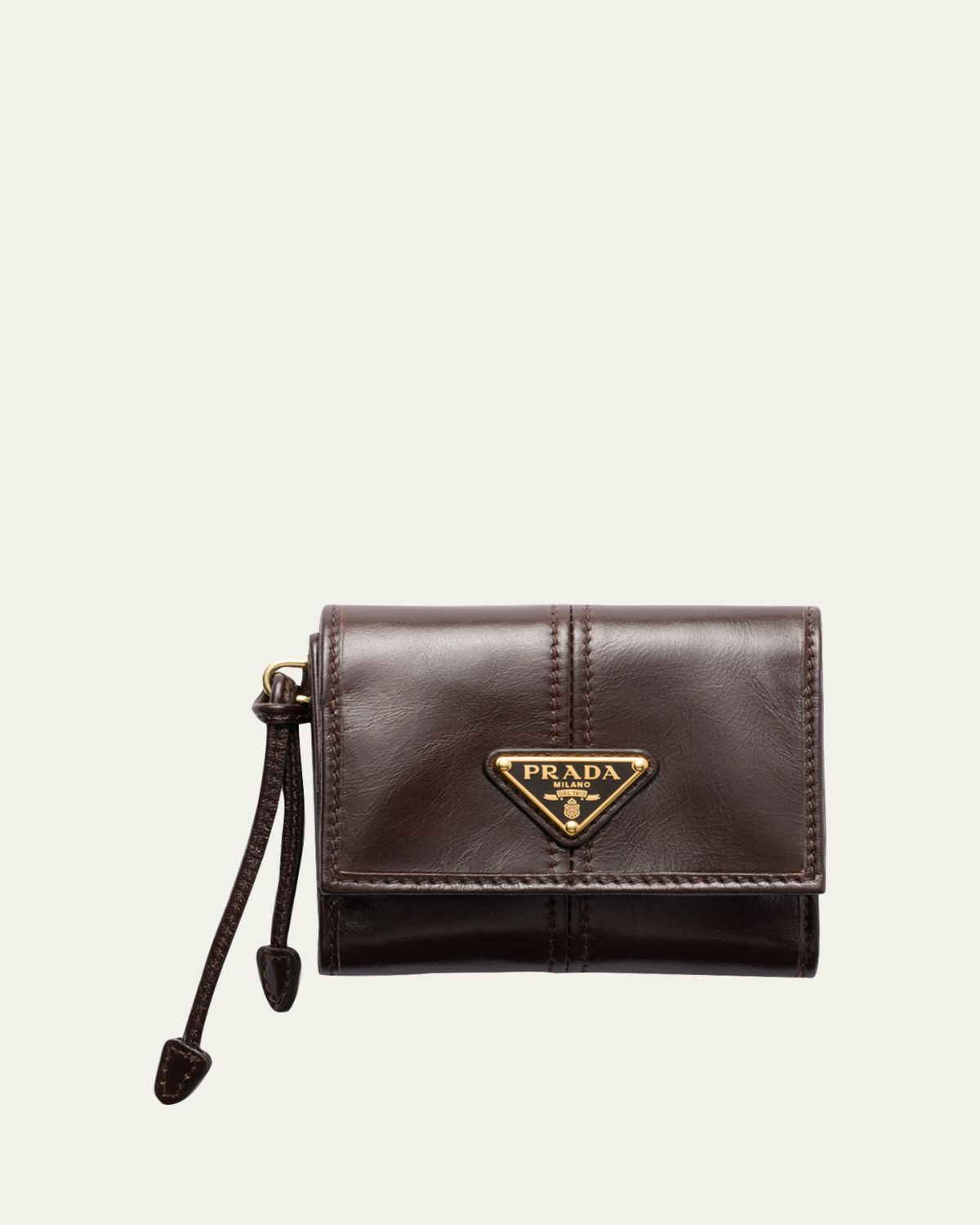Prada Small Trifold Leather Wallet