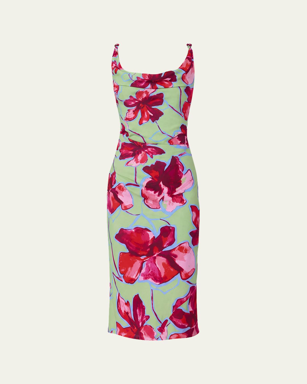 Diane von Furstenberg Delaney Ruched Cowl-Neck Midi Dress