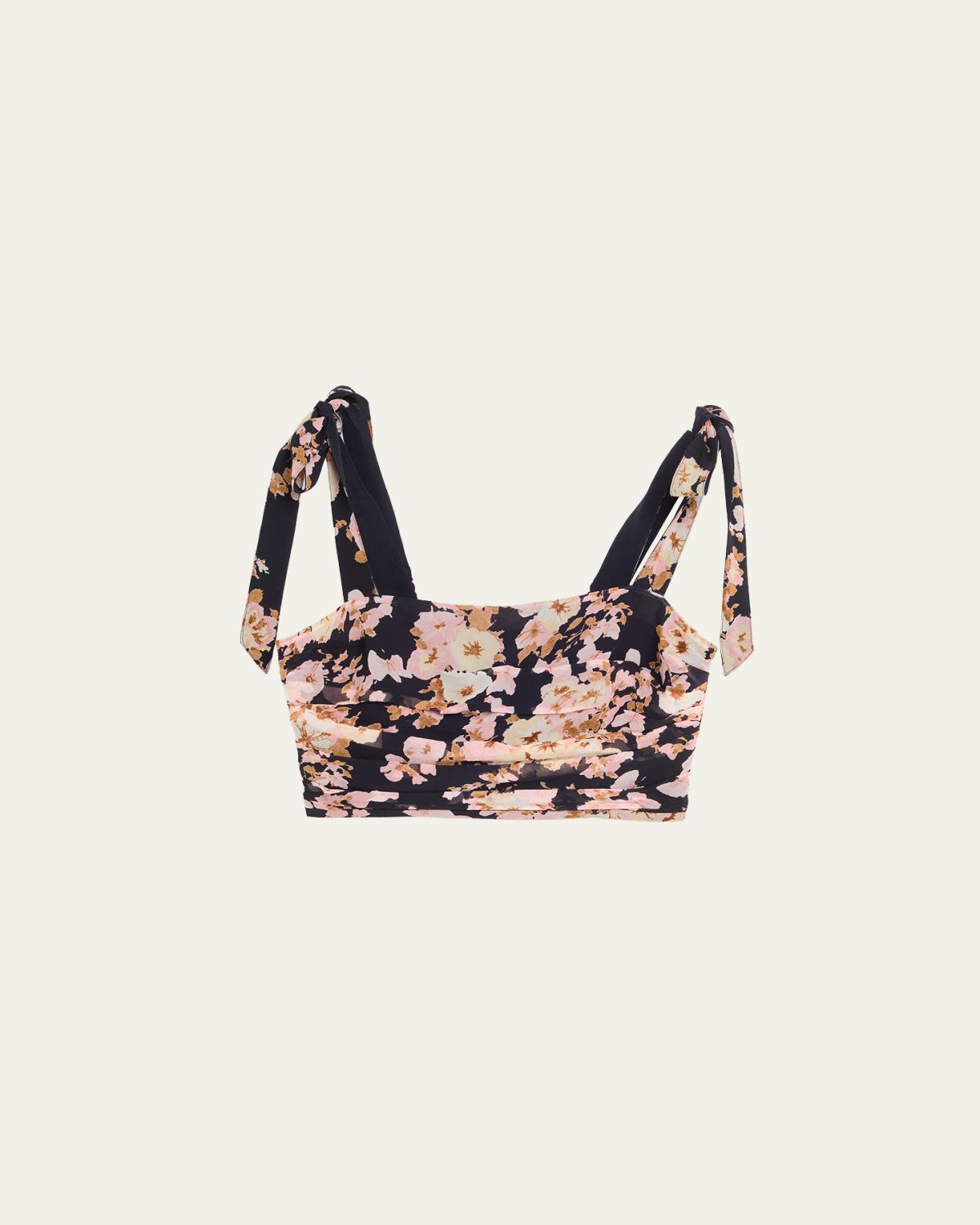 Cara Cara Daria Printed Silk Crop Top