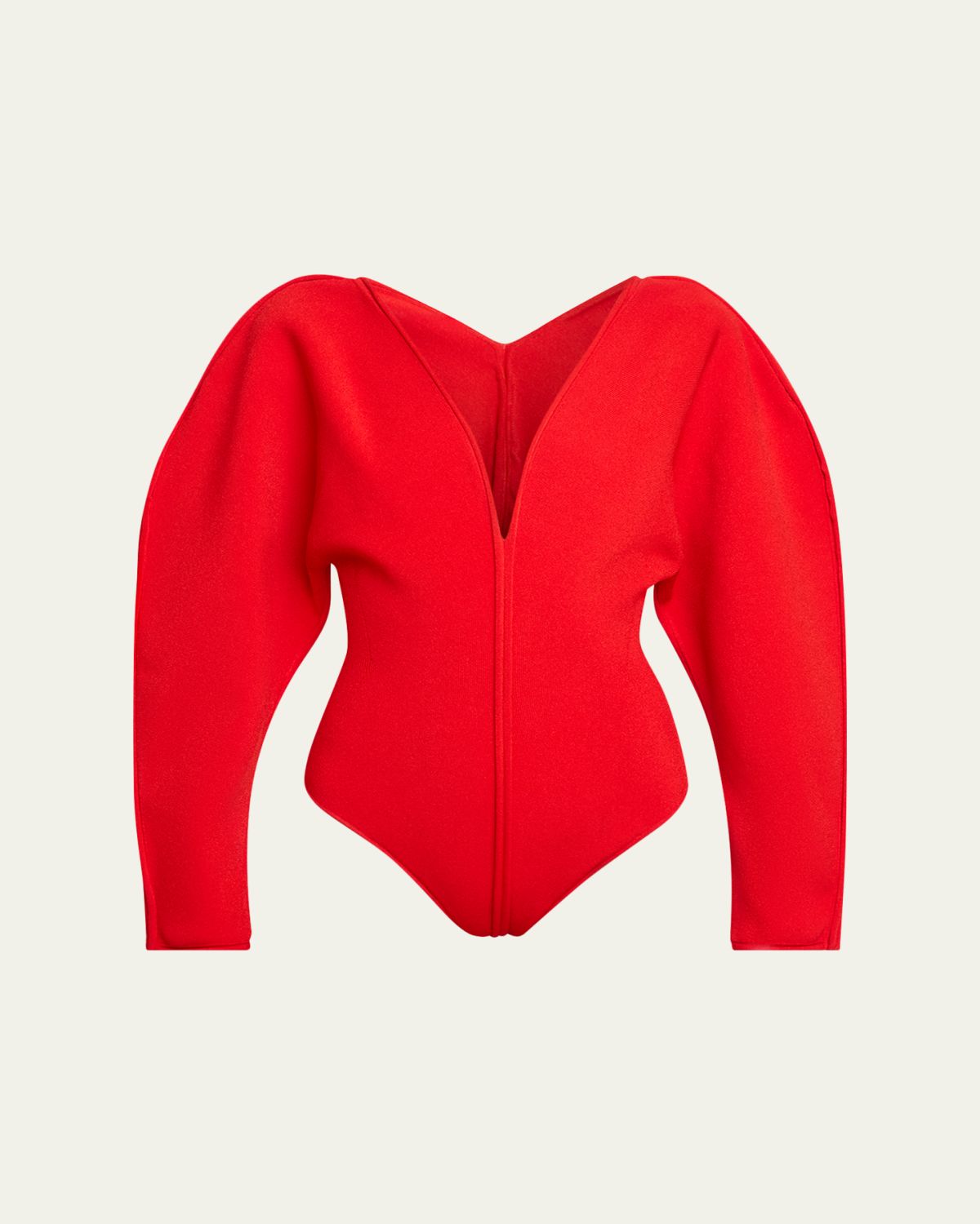 Givenchy Puff-Sleeve Deep V-Neck Bodysuit | Thumbnail 6