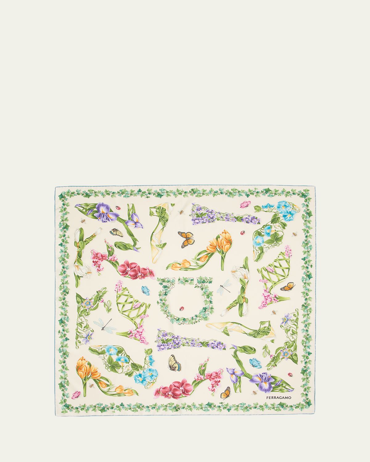 Ferragamo Eden Shoes-Print Silk Scarf | Thumbnail 5
