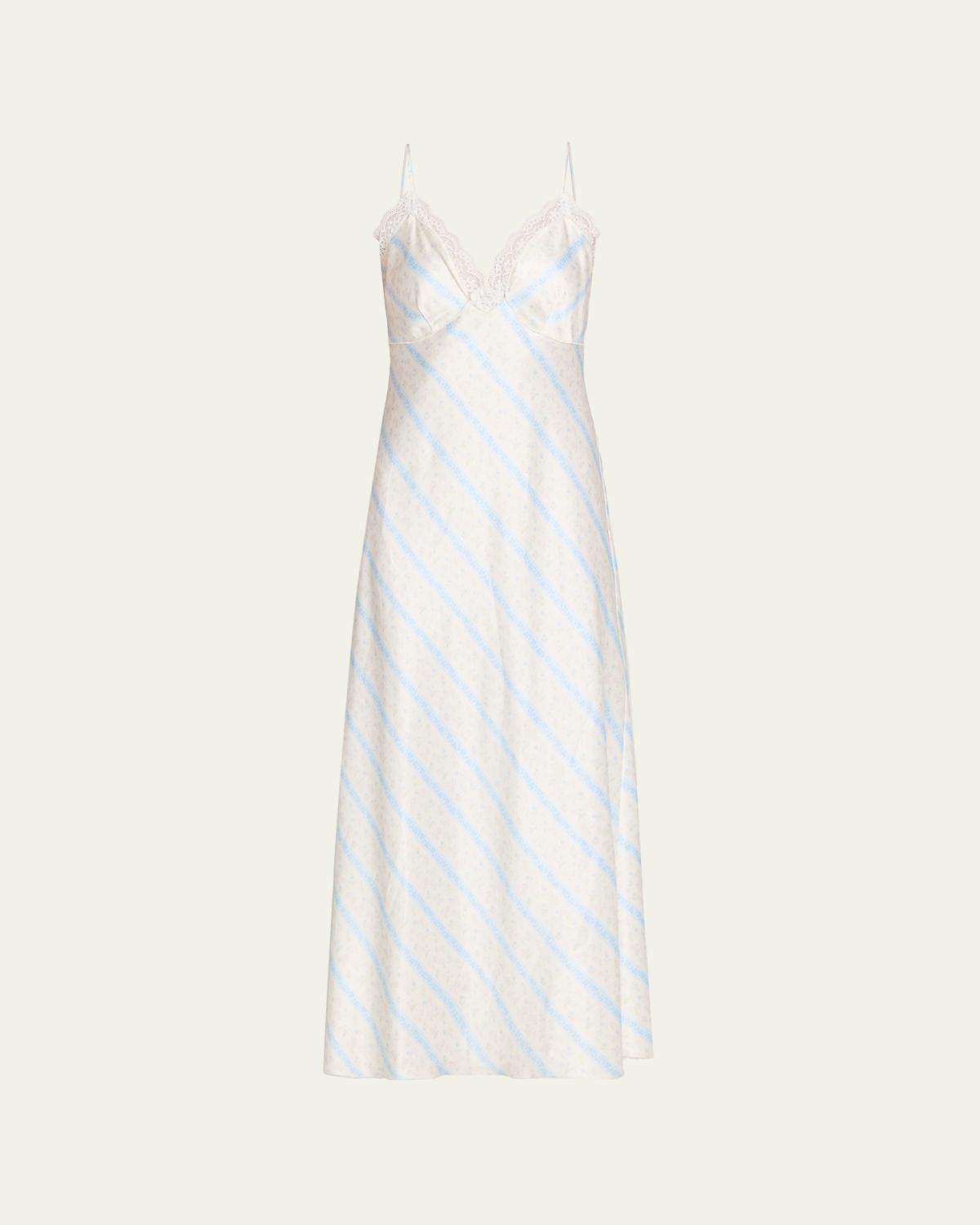 LoveShackFancy Manuela Floral Satin Slip Dress
