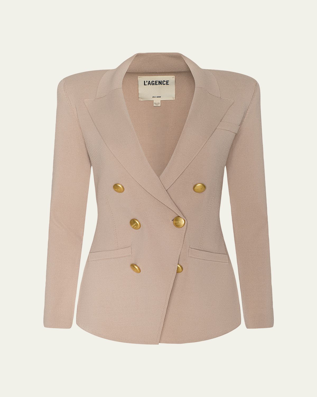 L 'Agence Amelia Knit Double-Breasted Blazer