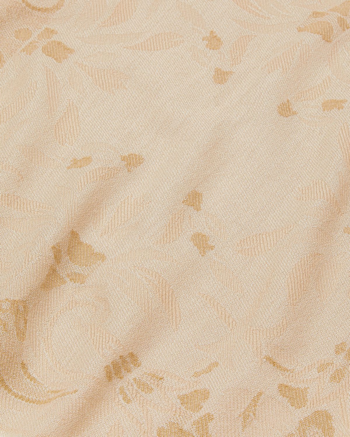 Loro Piana Ramage Fil Coupe Cashmere, Wool, and Silk Shawl - side view in Beige