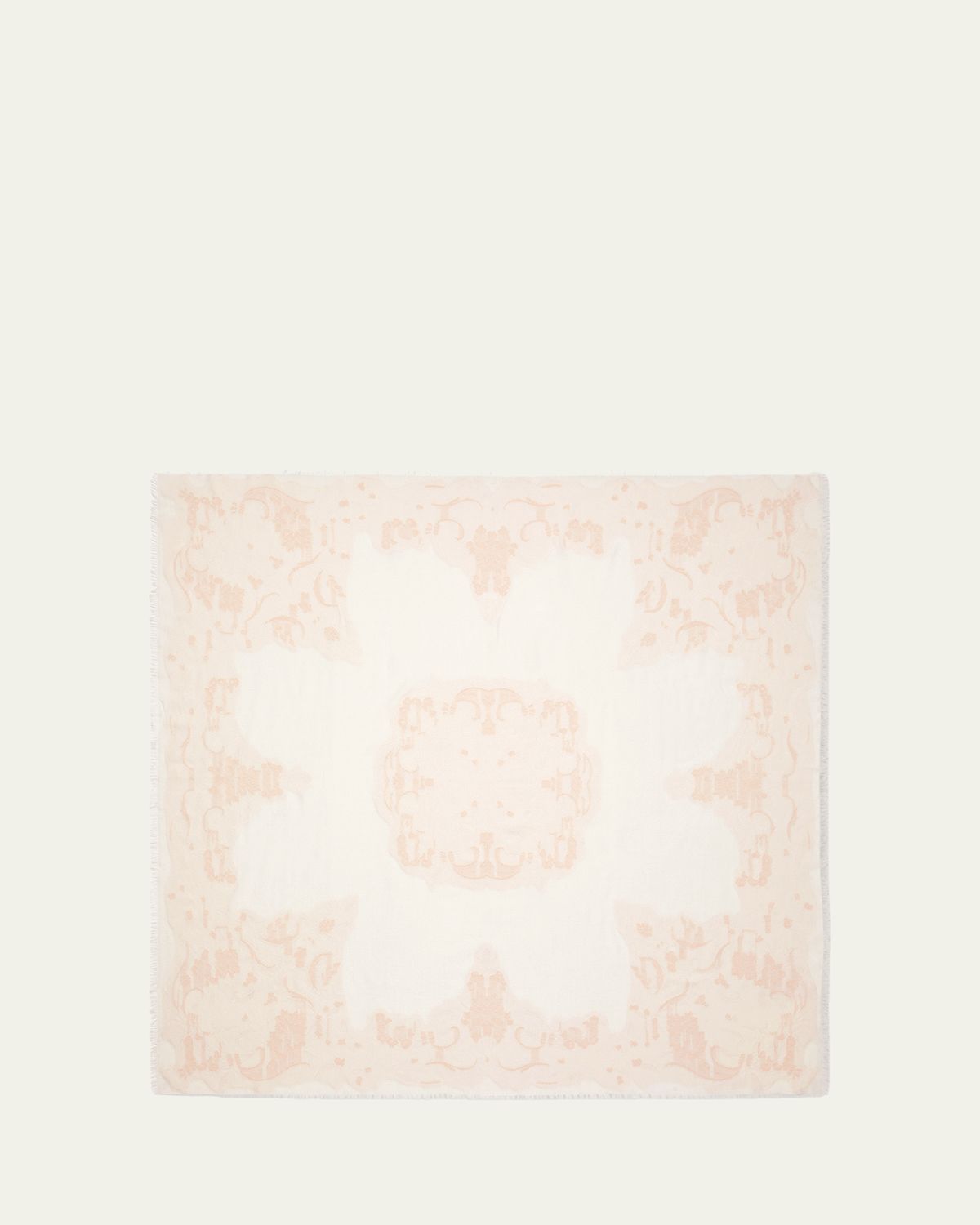 Loro Piana Ramage Fil Coupe Cashmere, Wool, and Silk Shawl - detail view in Beige