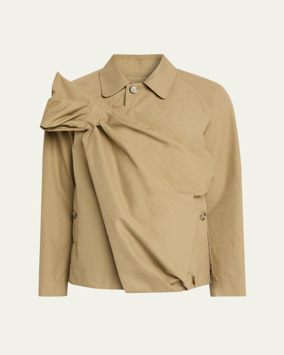 Simone Rocha Men's Pleated Bow Shirt Jacket