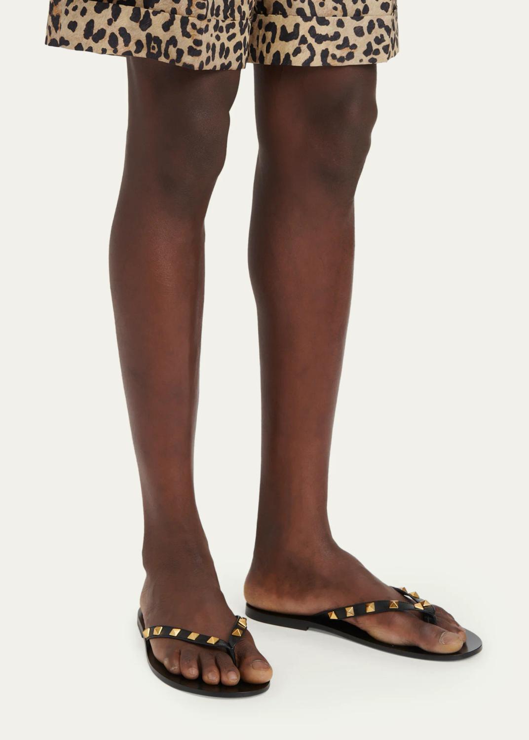 Valentino Garavani Men's Rockstud Thong Sandals | Thumbnail 2