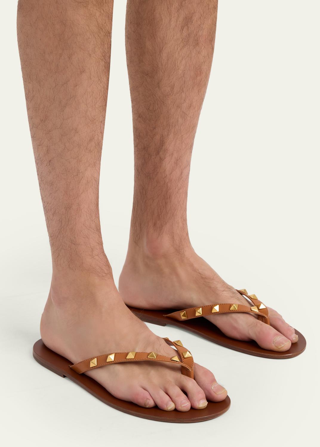 Valentino Garavani Men's Rockstud Thong Sandals | Thumbnail 6