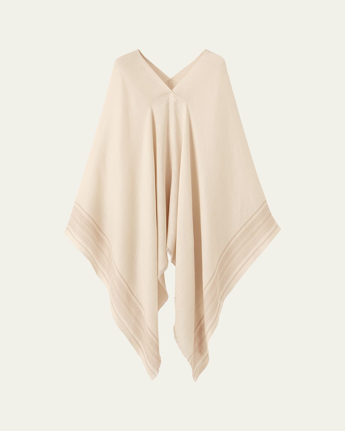 Loro Piana Aida Suitcase Stripe Silk and Linen Poncho