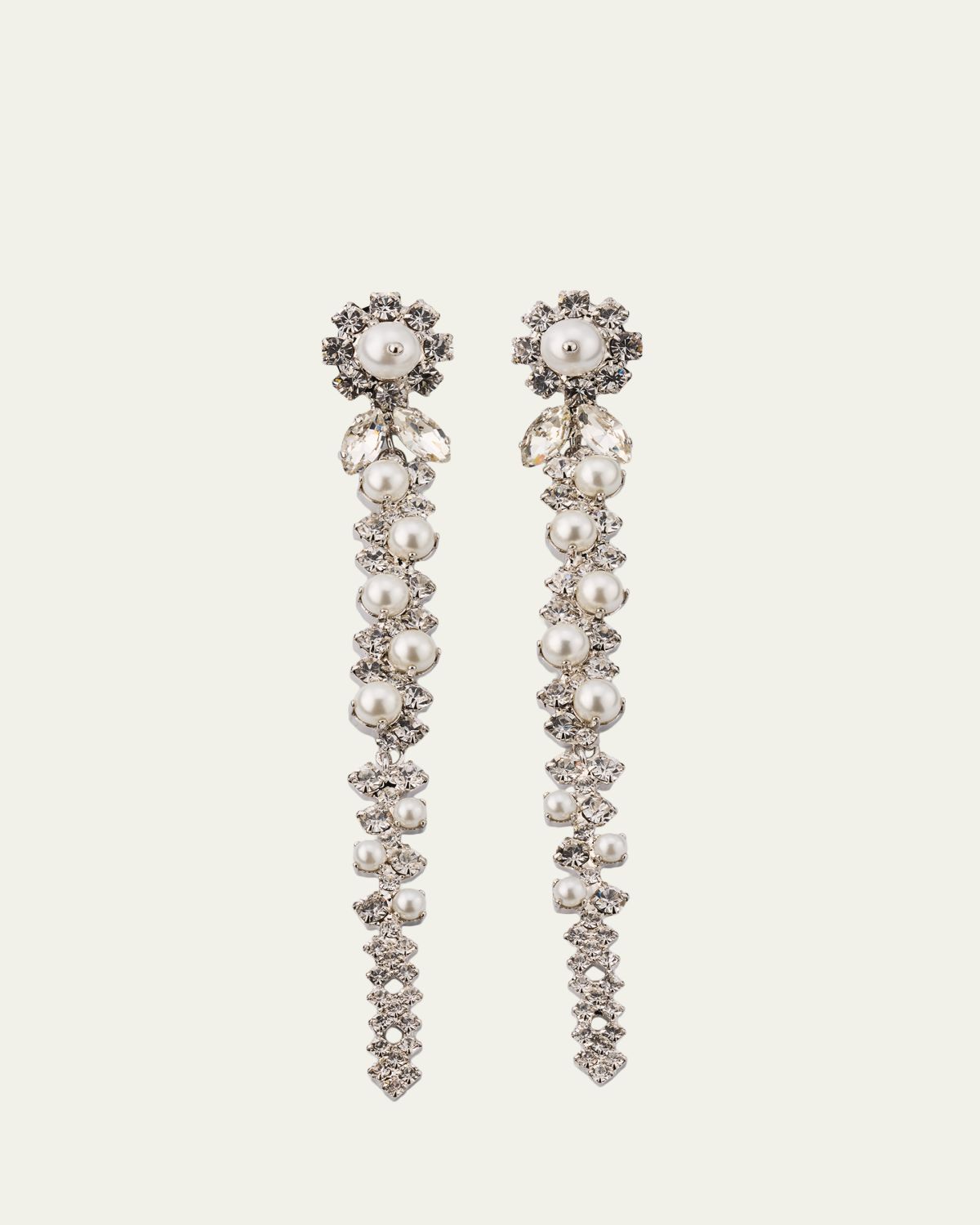 Simone Rocha Crystal and Pearly Drip Earrings