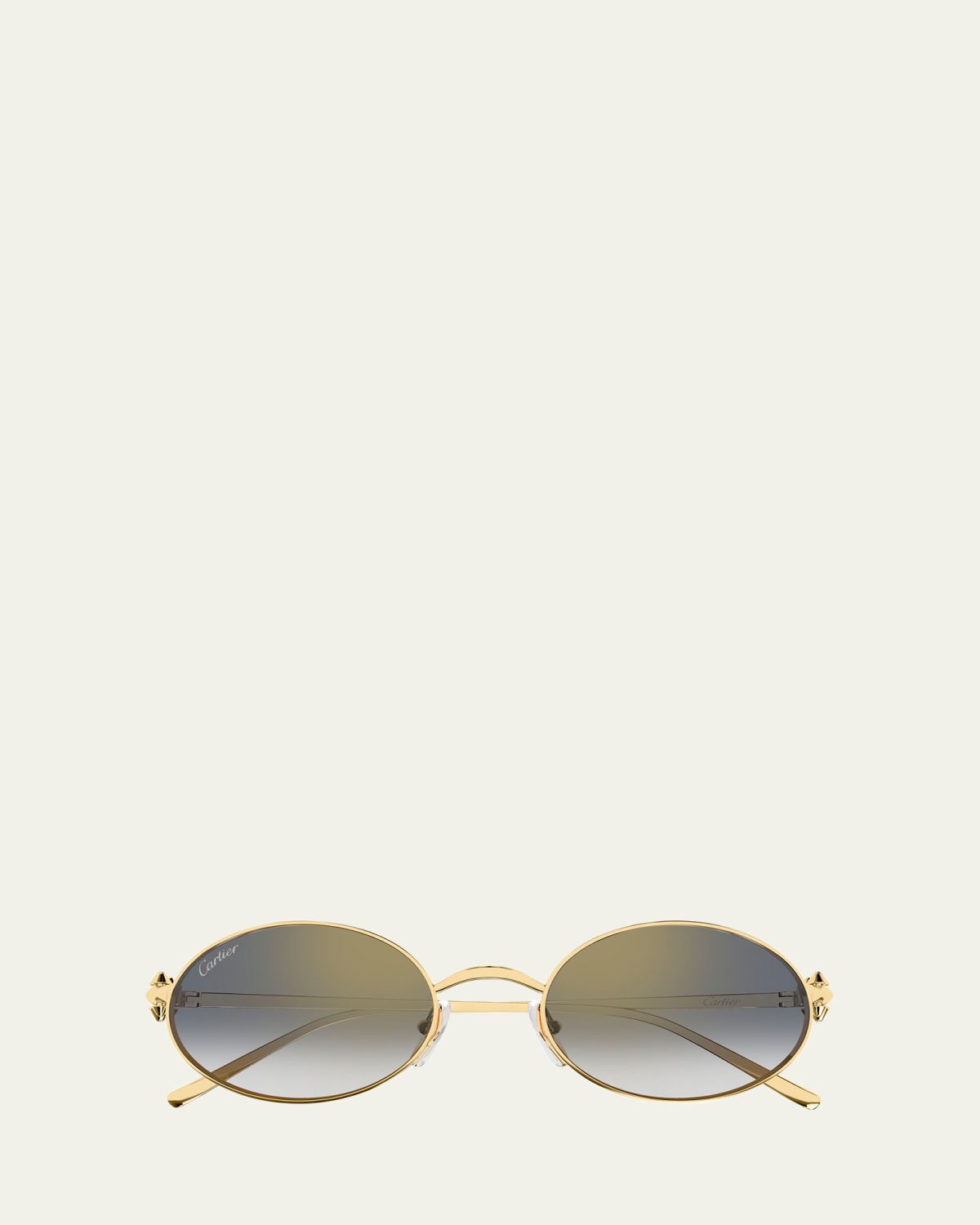 Cartier Clash de 52mm Oval Metal Sunglasses