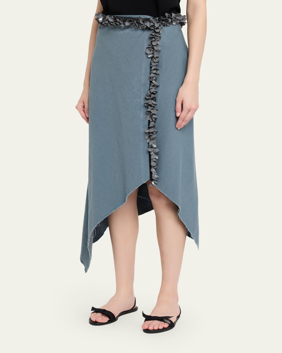Diotima Darliston Embellished Asymmetric Cotton Midi Skirt | Thumbnail 4 Diotima Darliston Embellished Asymmetric Cotton Midi Skirt | Thumbnail 4