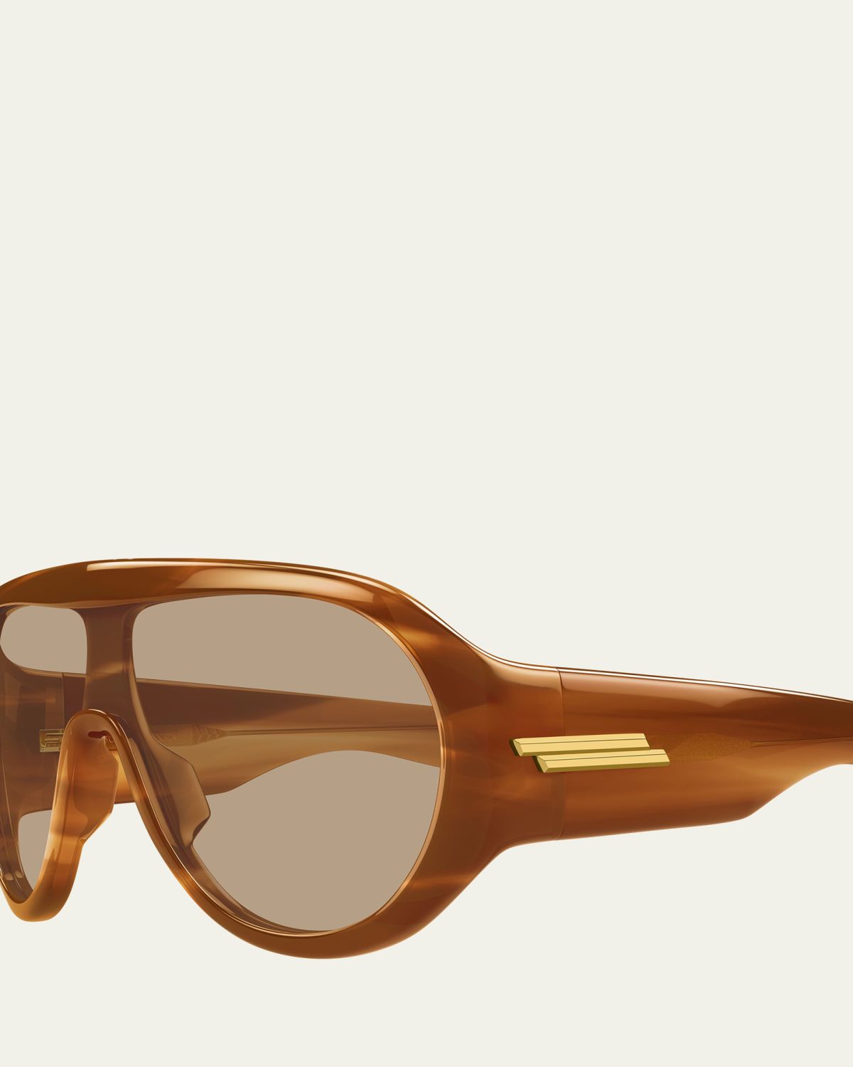 Bottega Veneta 99mm Acetate & Nylon Shield Sunglasses - side view in Black