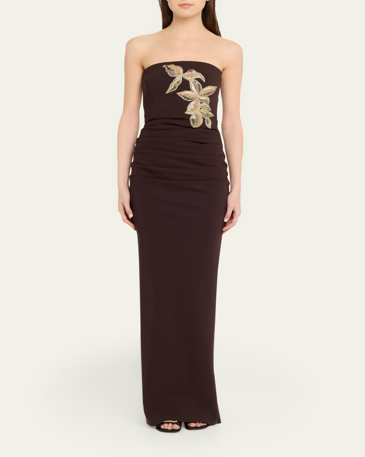Chiara Boni La Petite Robe Nitra Strapless Bead Applique Column Gown | Thumbnail 6
