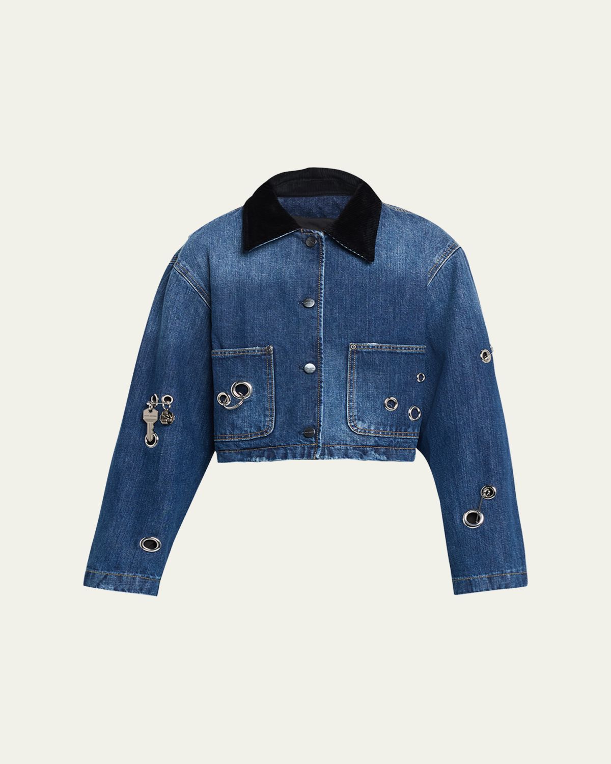 Marc Jacobs Grommet Denim Crop Utility Jacket