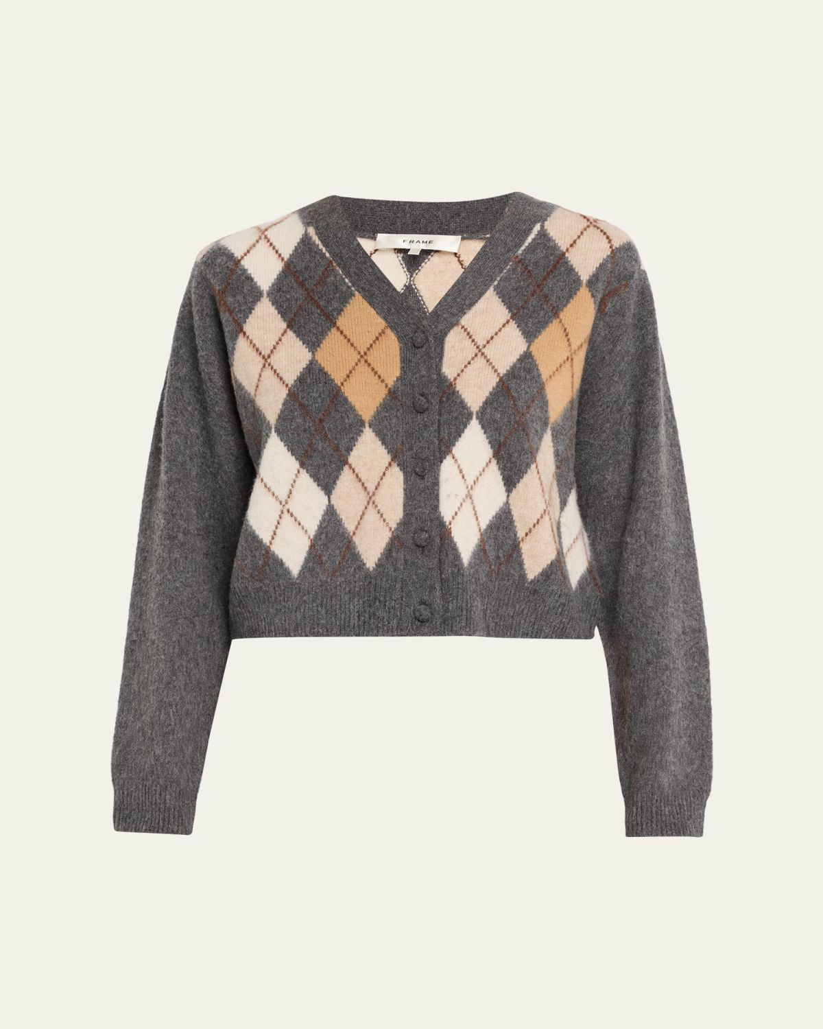 FRAME The Brushed Argyle Cardigan