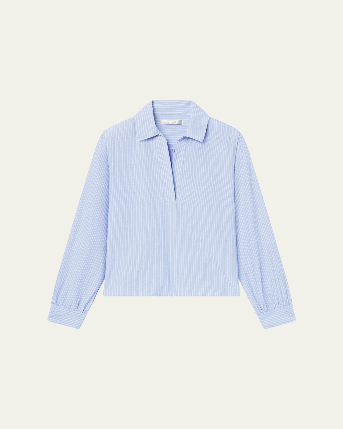 FRAME The Striped Long-Sleeve Popover Shirt