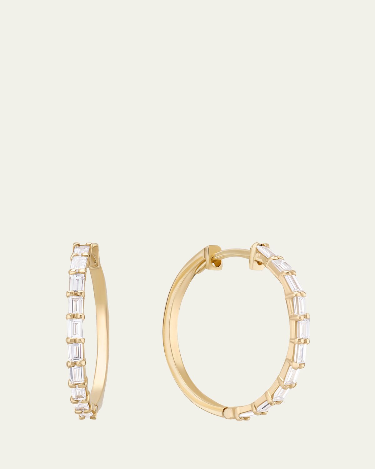 Lana Mini Baguette Diamond Hoop Earrings