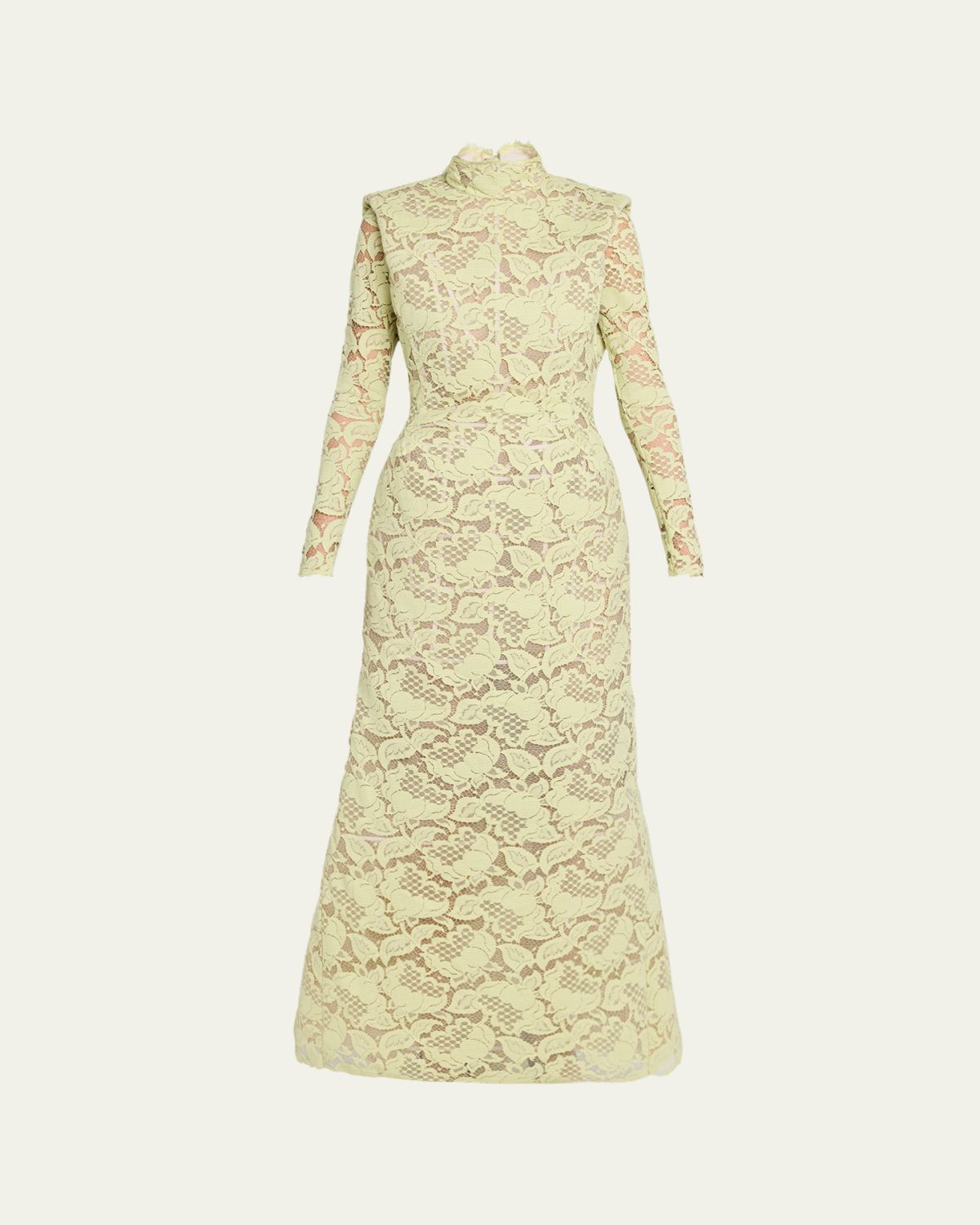 Marc Jacobs Runway Sculptural Lace Long-Sleeve Bow Trumpet Gown