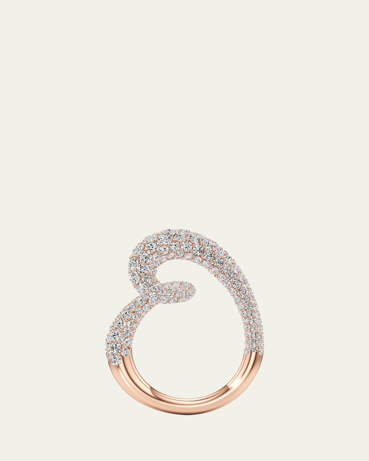 Unsaid Whirlwind Half Lab-Grown Diamond Pave Ring in 18K Rose Gold