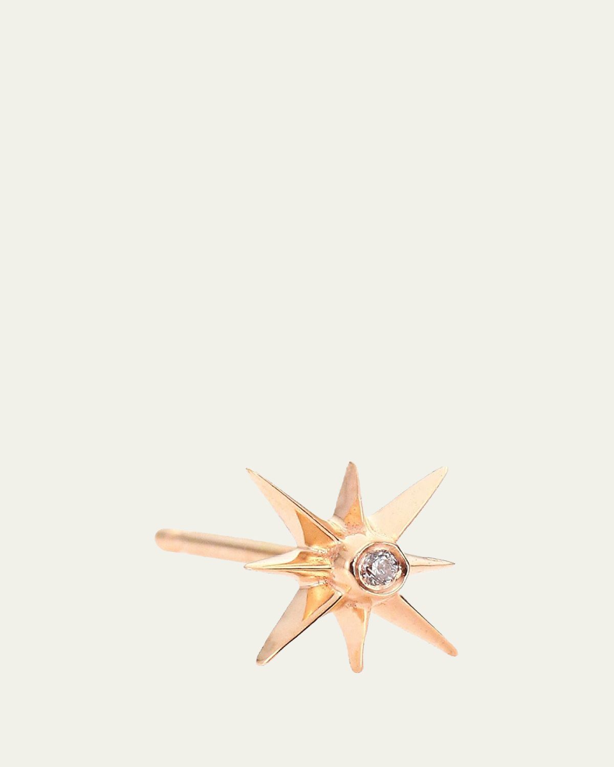 Sydney Evan Small Sunburst Diamond & 14K Rose Gold Single Stud Earring | Thumbnail 3 Sydney Evan Small Sunburst Diamond & 14K Rose Gold Single Stud Earring | Thumbnail 3