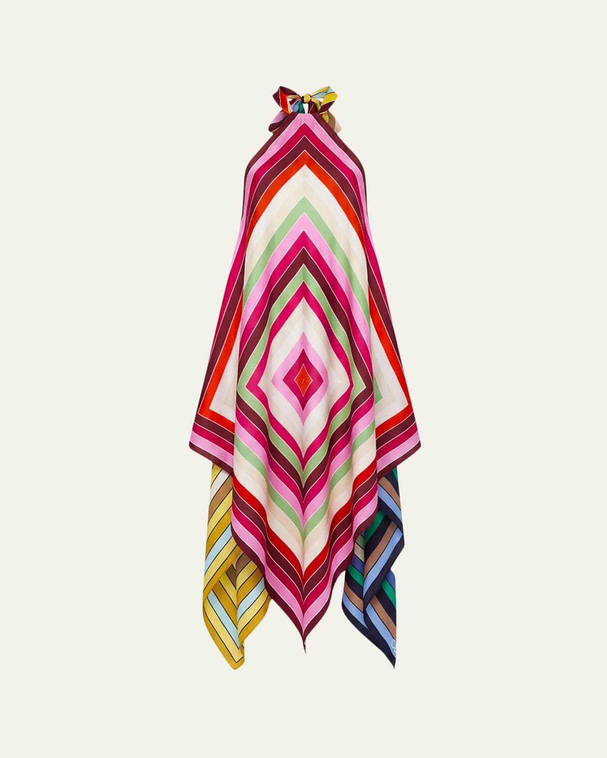Diane von Furstenberg Harley Striped Silk Scarf Handkerchief Midi Dress | Thumbnail 8