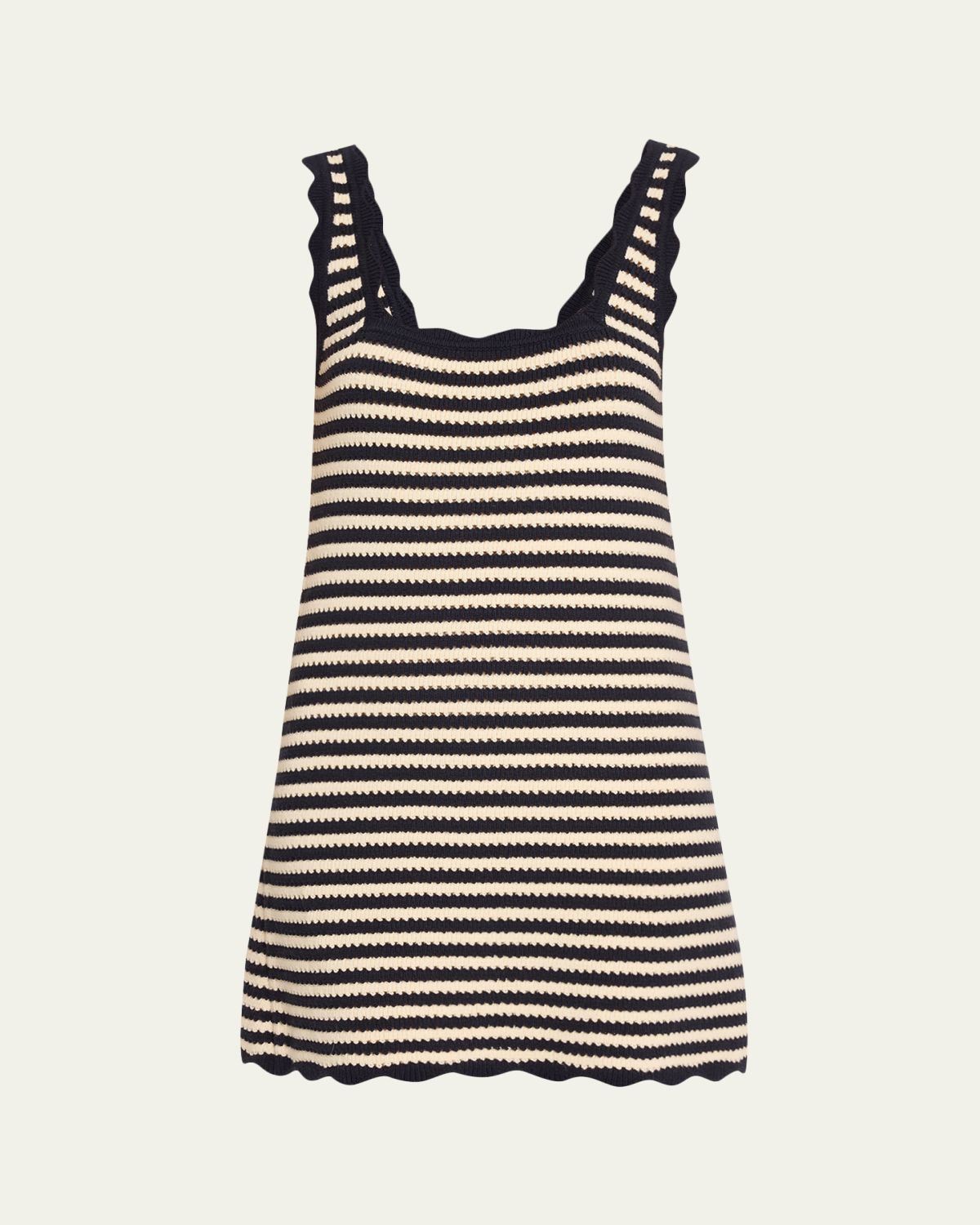 Ciao Lucia Domeka Stripe Crochet-Knit Mini Dress