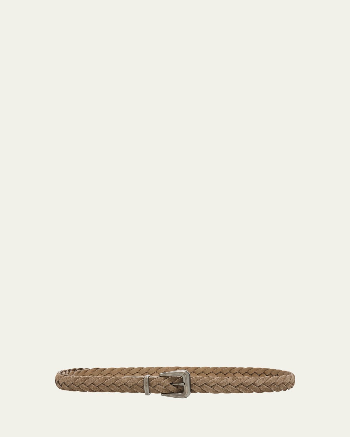 Brunello Cucinelli Braided Leather Belt with Monili