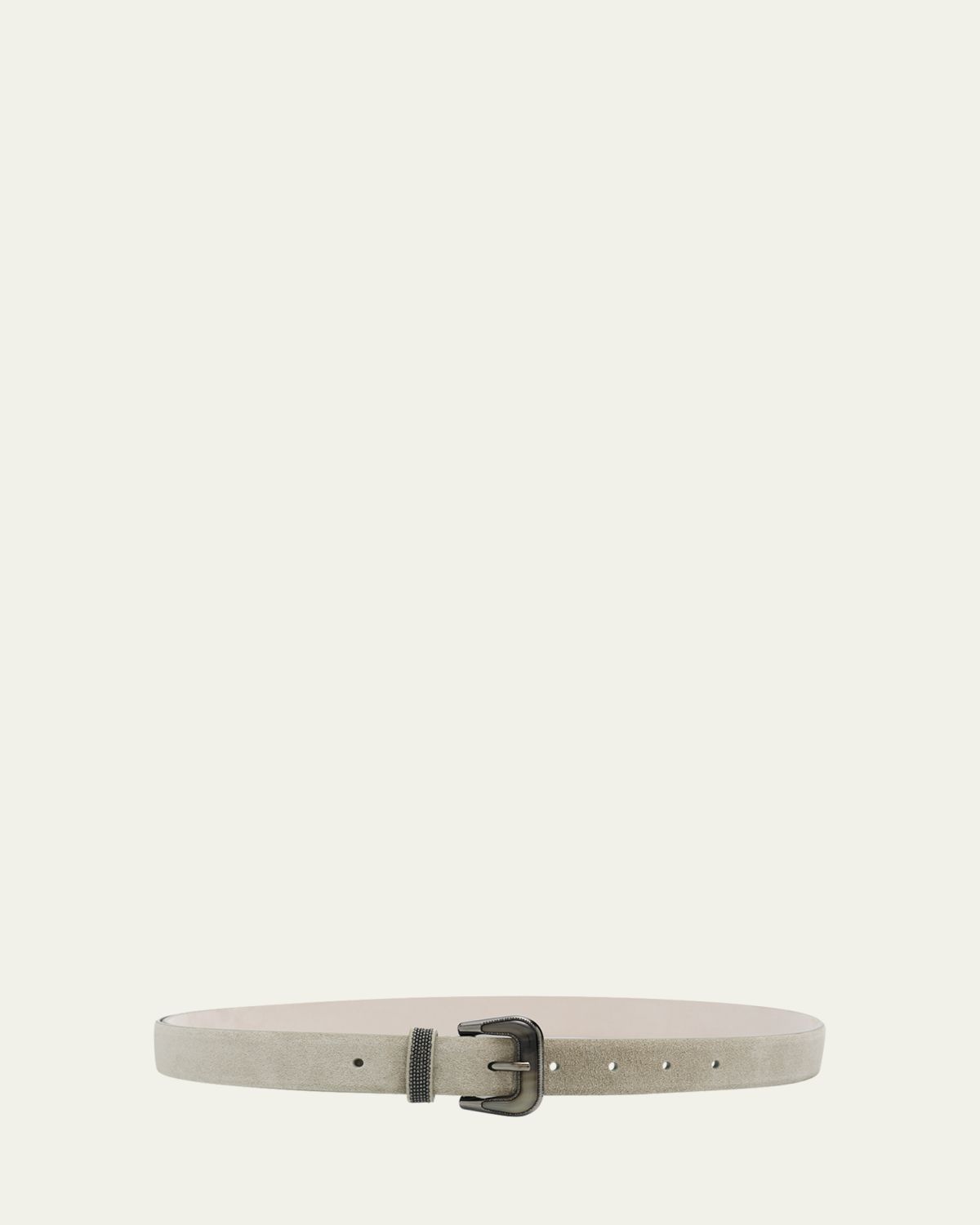 Brunello Cucinelli Suede Belt with Shiny Loop