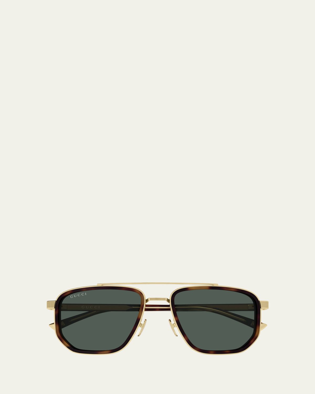 Gucci Men's GG2073S Double-Bridge Metal and Bio-Nylon Aviator Sunglasses