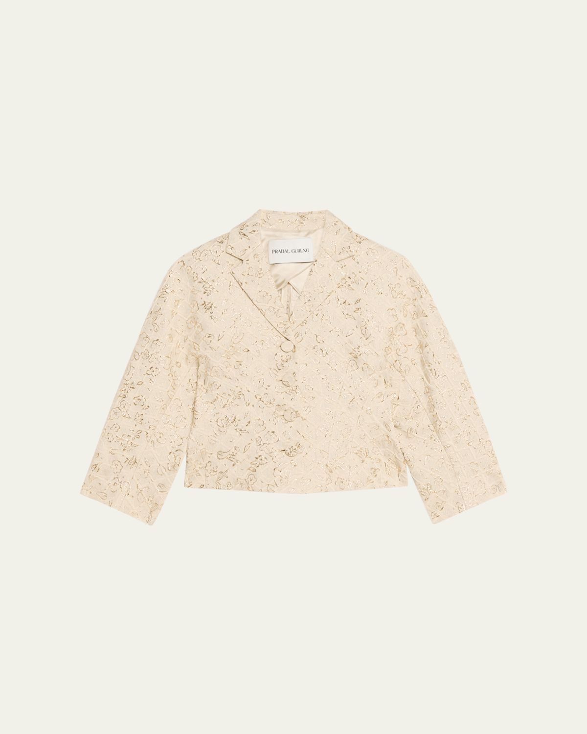 Prabal Gurung Metallic Floral Jacquard Sculpted Jacket