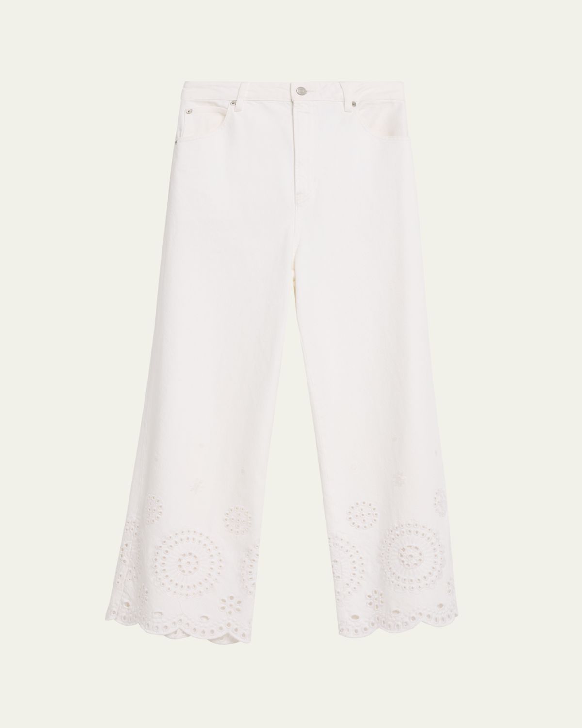FRAME The Eyelet Wide-Flare Jeans
