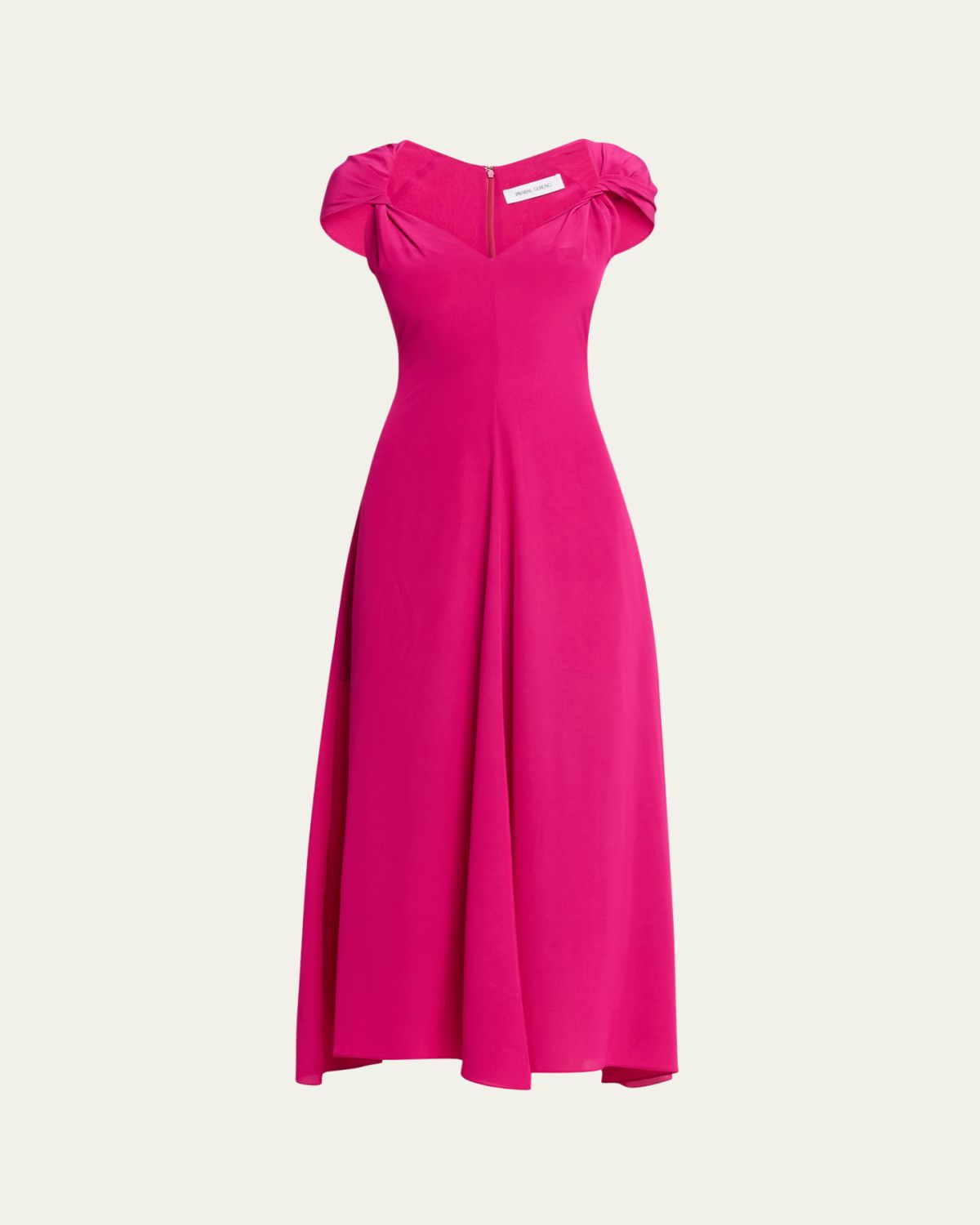Prabal Gurung Twisted Cap-Sleeve A-Line Midi Dress