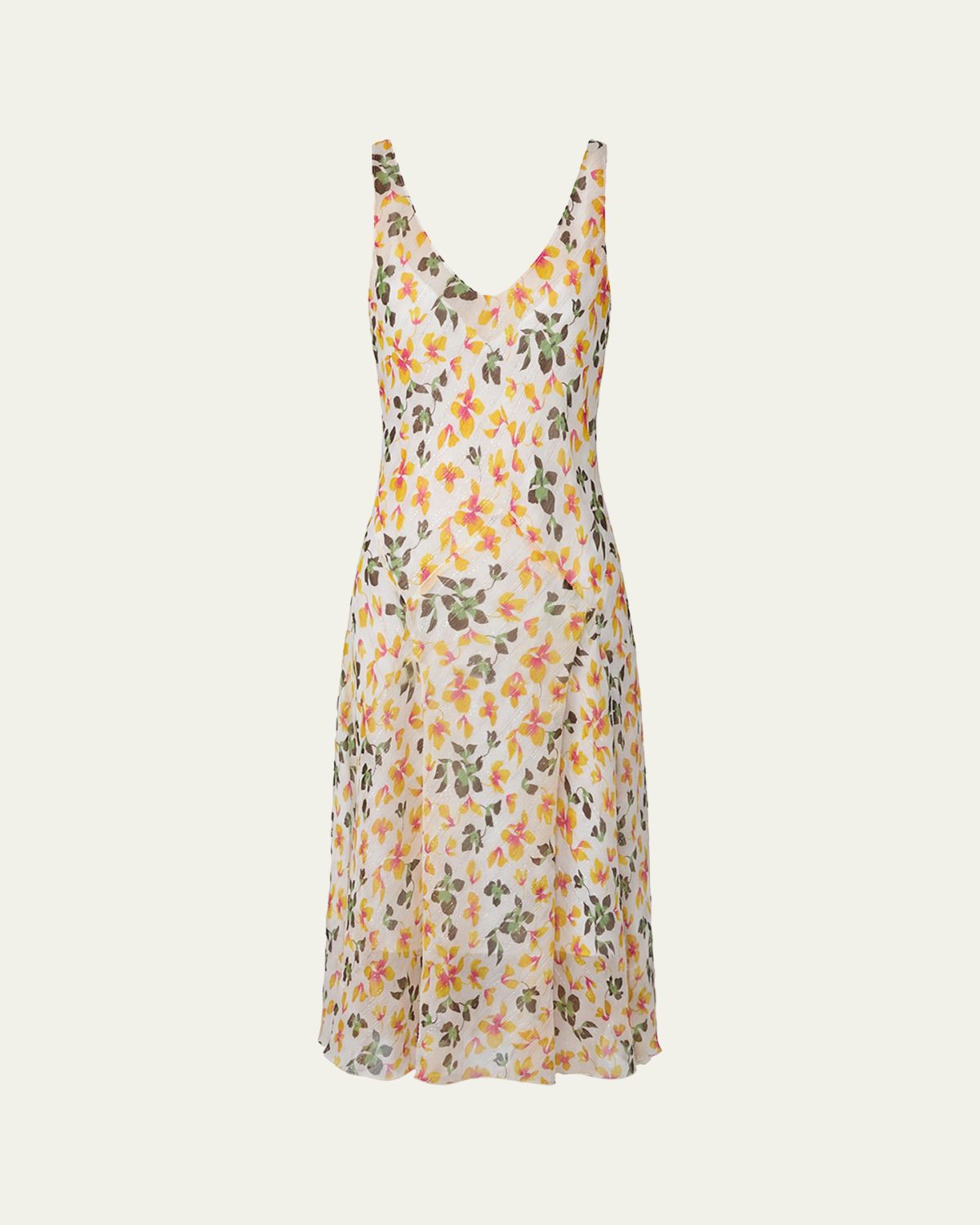Diane von Furstenberg Jules Shimmer Floral-Print Midi Dress