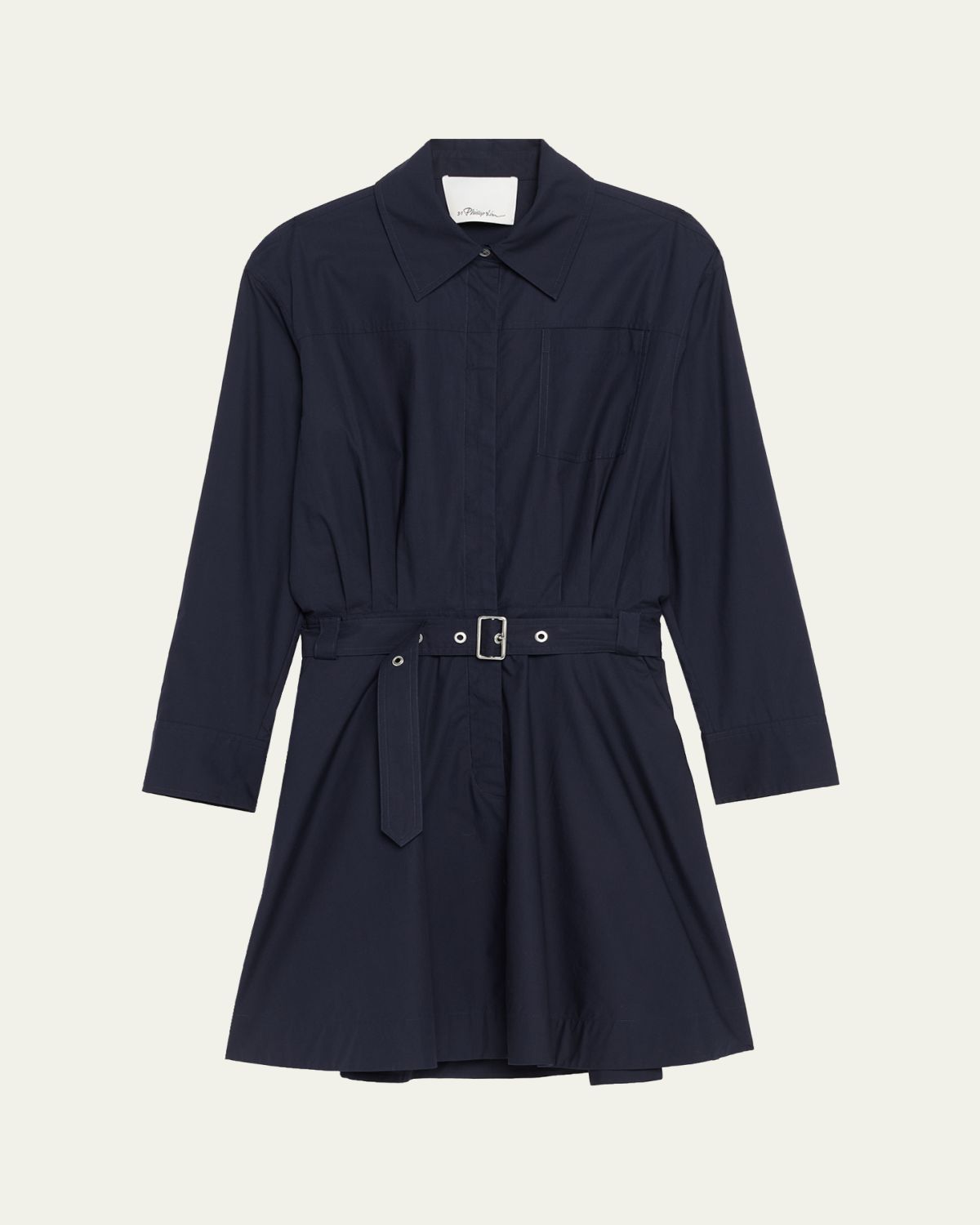 3.1 Phillip Lim Long-Sleeve Belted Cotton Mini Dress