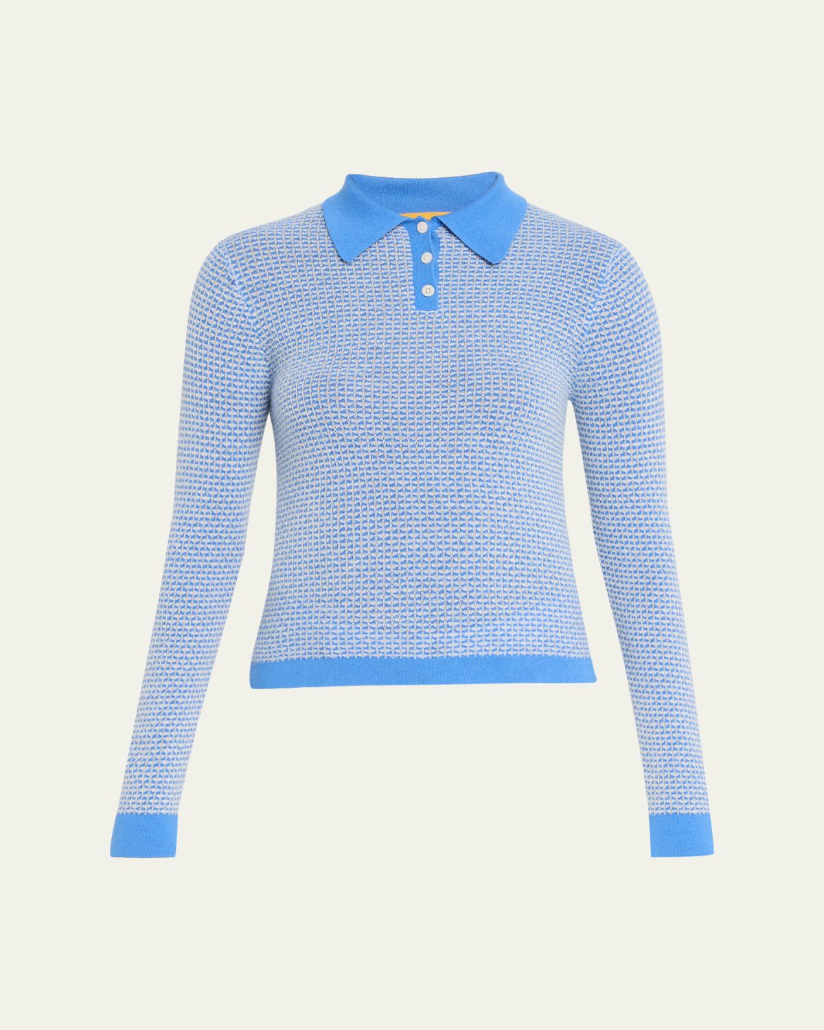 Guest in Residence Pique Long-Sleeve Shrunken Cashmere Polo