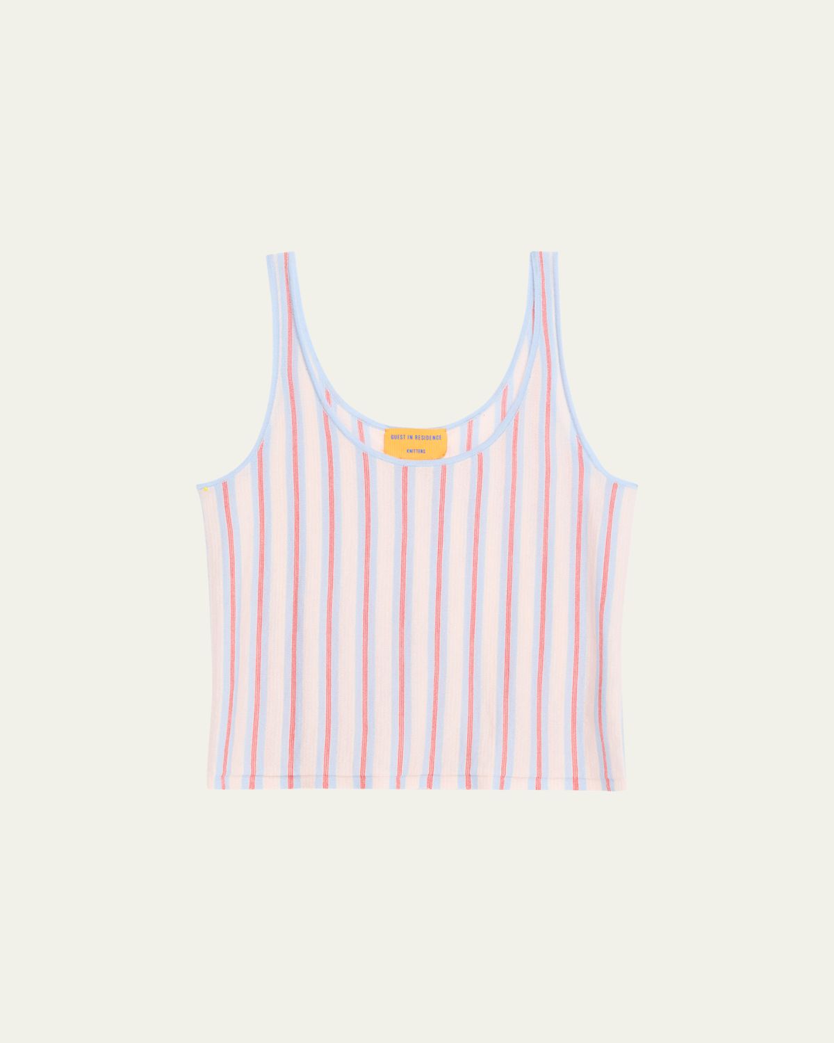 Guest in Residence Fine Stripe Cashmere Tank Top