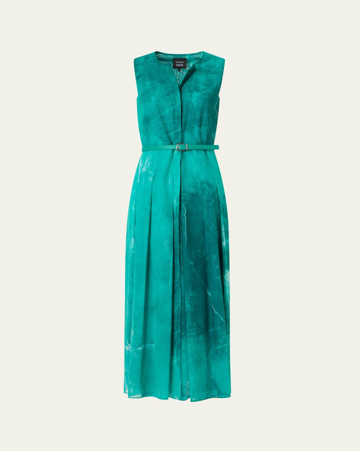 Akris Sleeveless Cotton Voile Belted Midi Dress | Thumbnail 6 Akris Sleeveless Cotton Voile Belted Midi Dress | Thumbnail 6