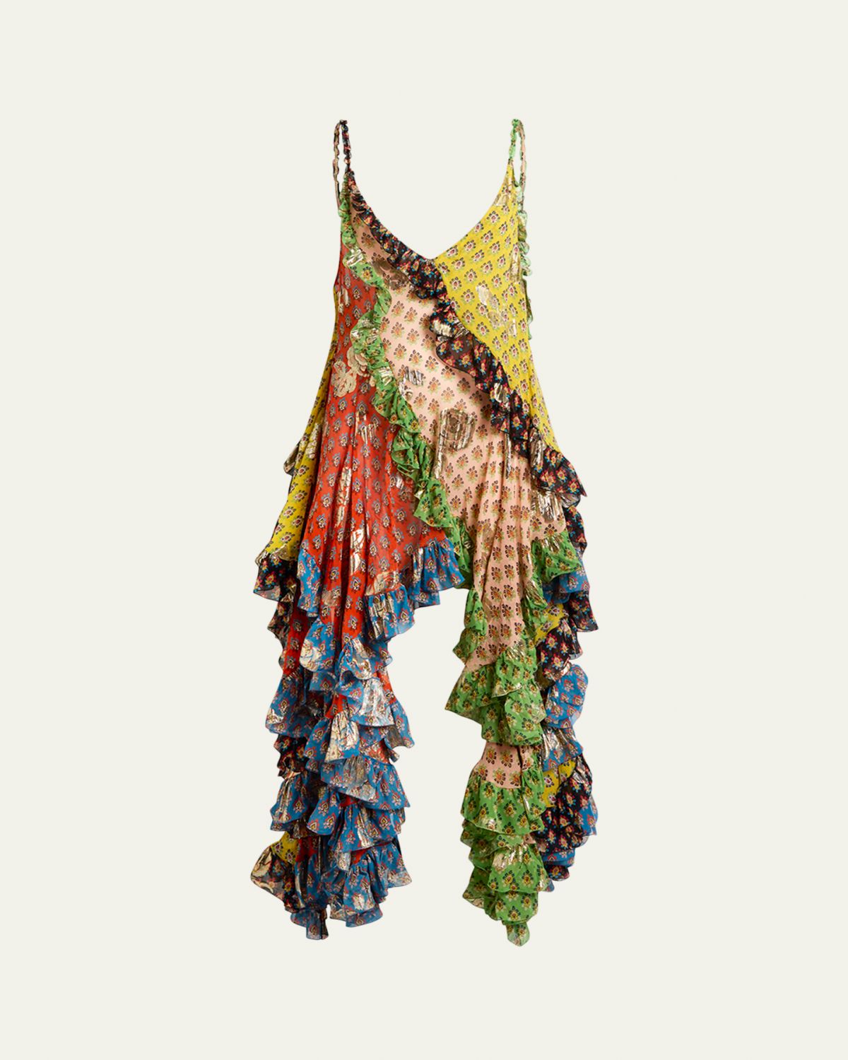 Etro Asymmetric Ruffle Midi Dress