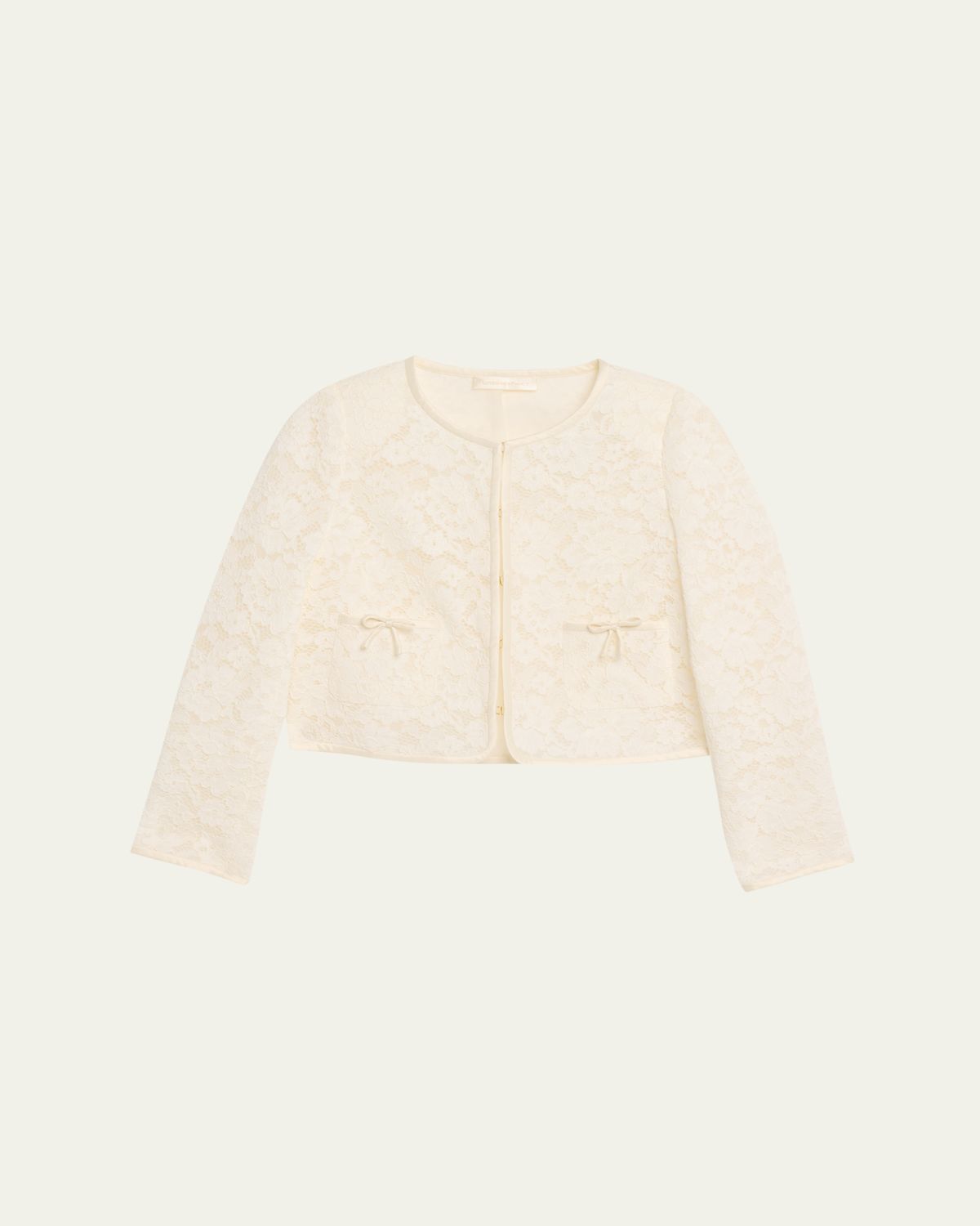 LoveShackFancy Junetta Floral Lace Cropped Jacket | Thumbnail 8