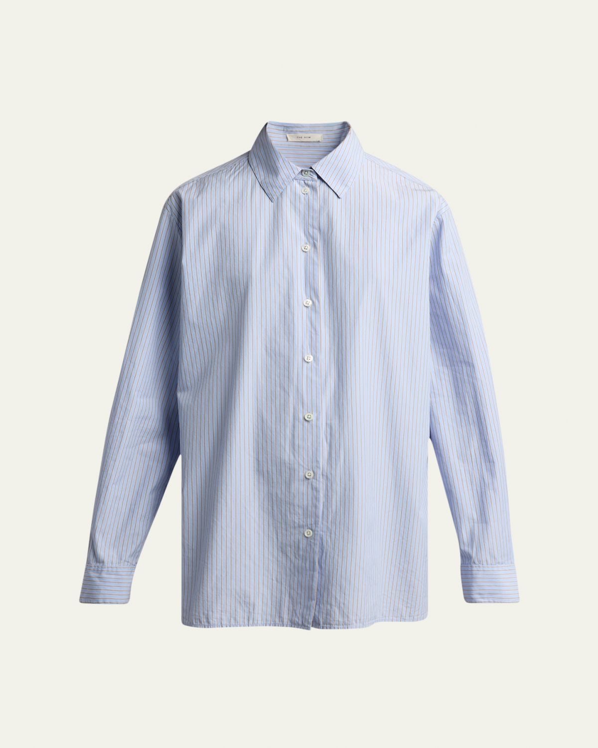 THE ROW Sisilia Striped Cotton Poplin Button-Front Shirt
