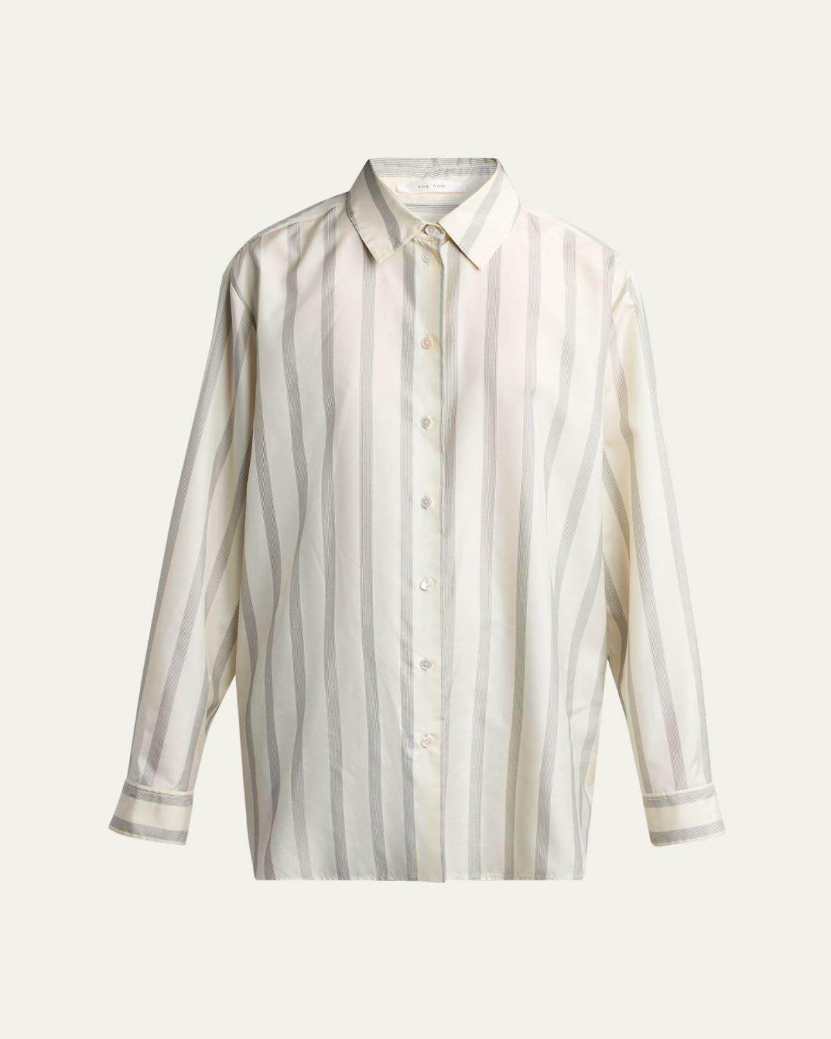 THE ROW Sisilia Striped Button-Down Silk Shirt