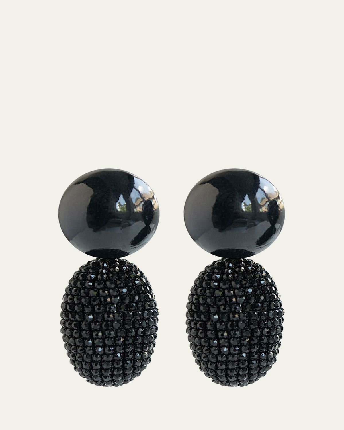 Saule Label Selena Clip-On Earrings in Onyx Nightfall
