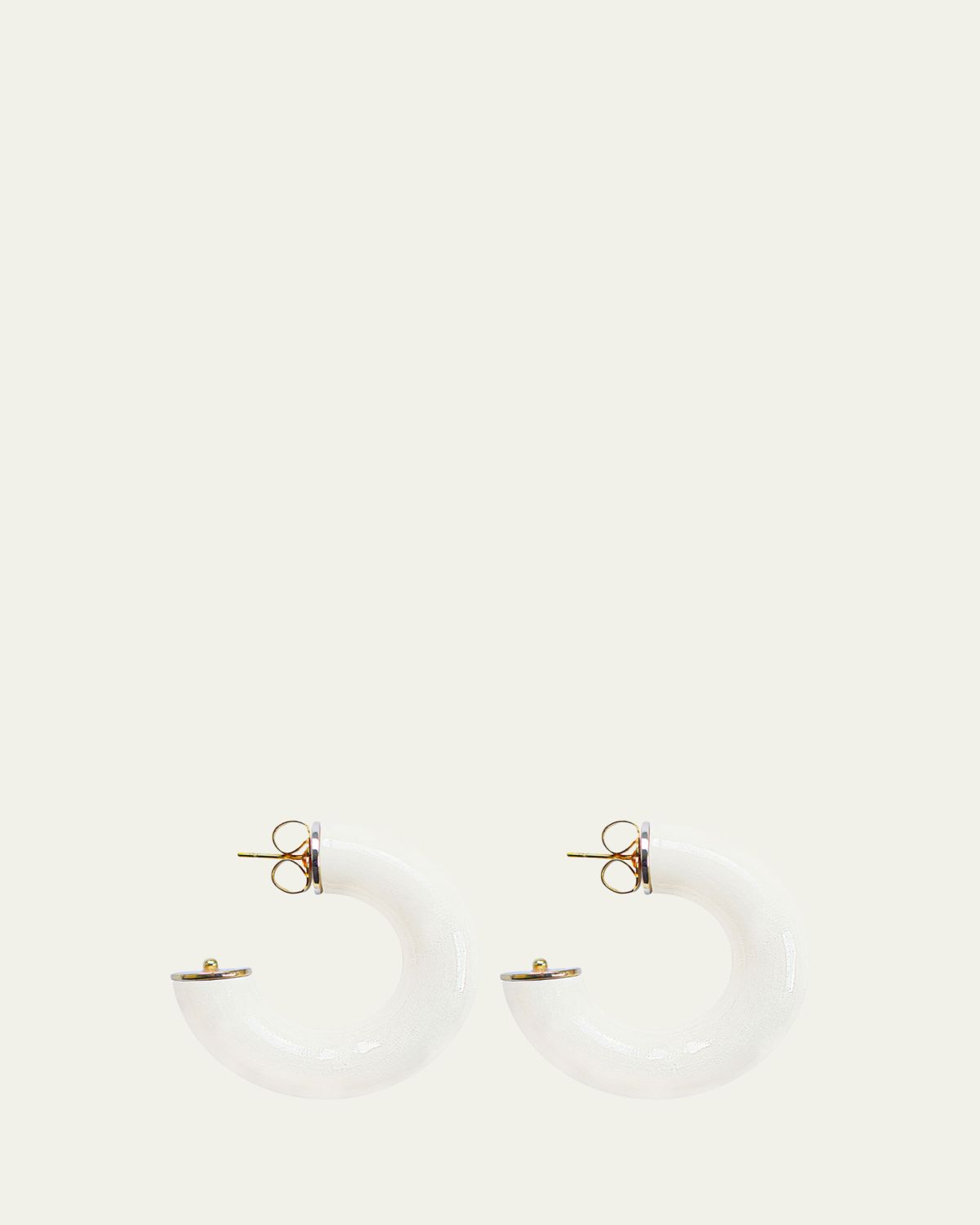 Saule Label Alba Hoop Earrings in Creme