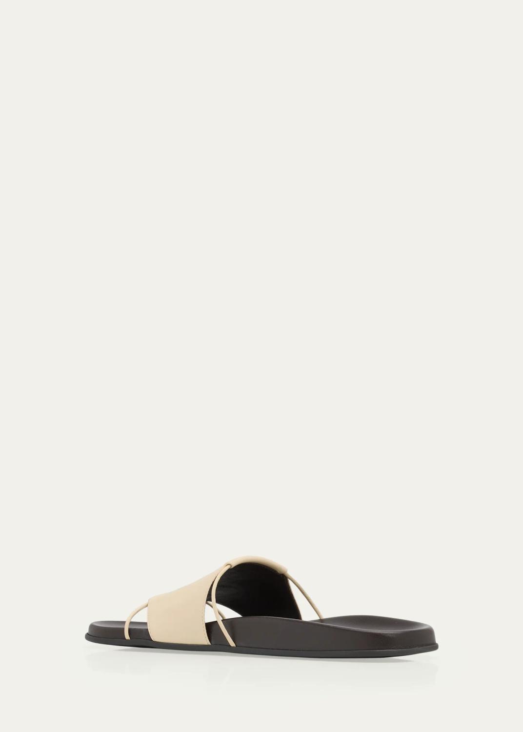 The Row Vivienne Flat Leather Slide Sandals | Thumbnail 2 The Row Vivienne Flat Leather Slide Sandals | Thumbnail 2