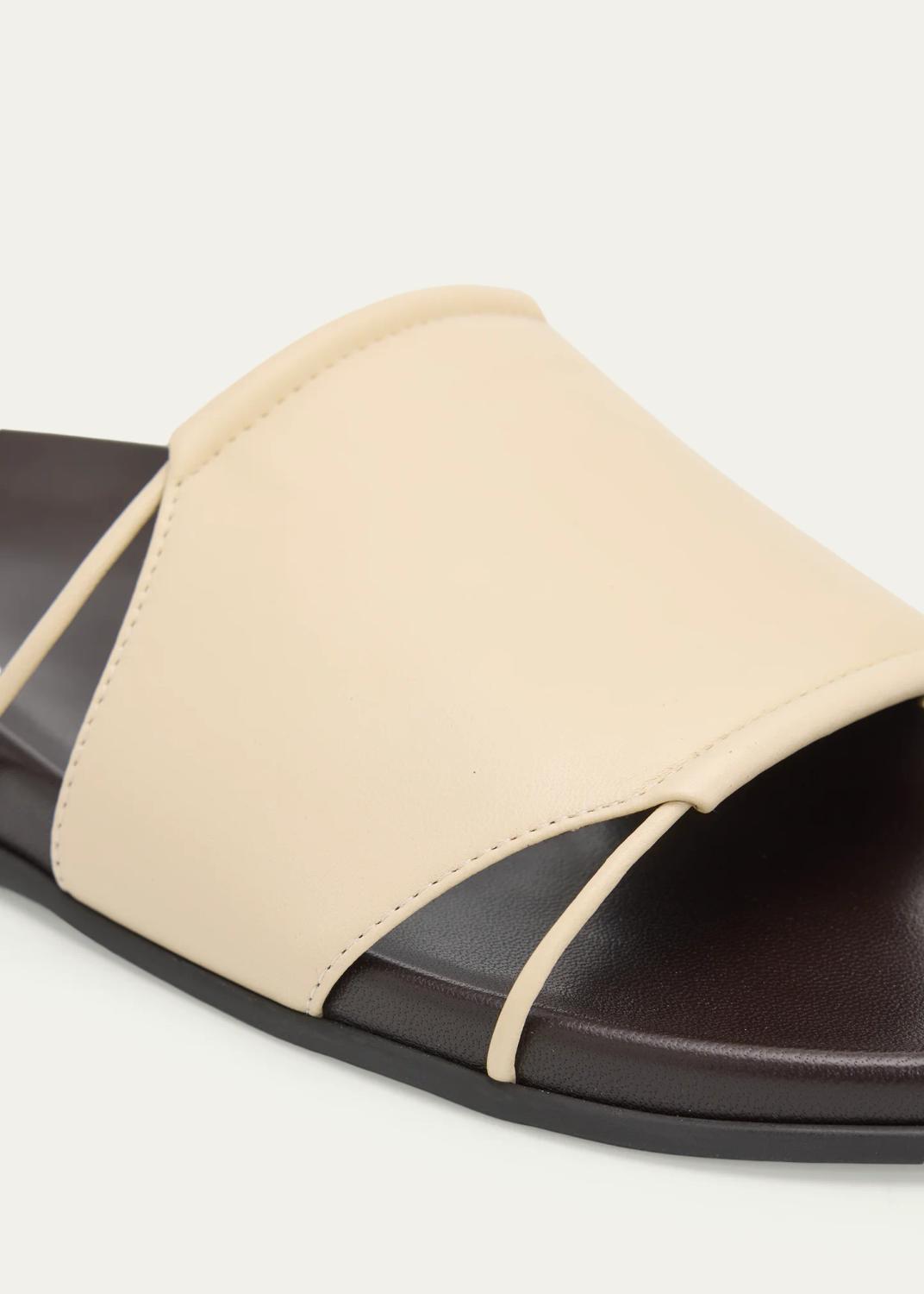 The Row Vivienne Flat Leather Slide Sandals | Thumbnail 3 The Row Vivienne Flat Leather Slide Sandals | Thumbnail 3