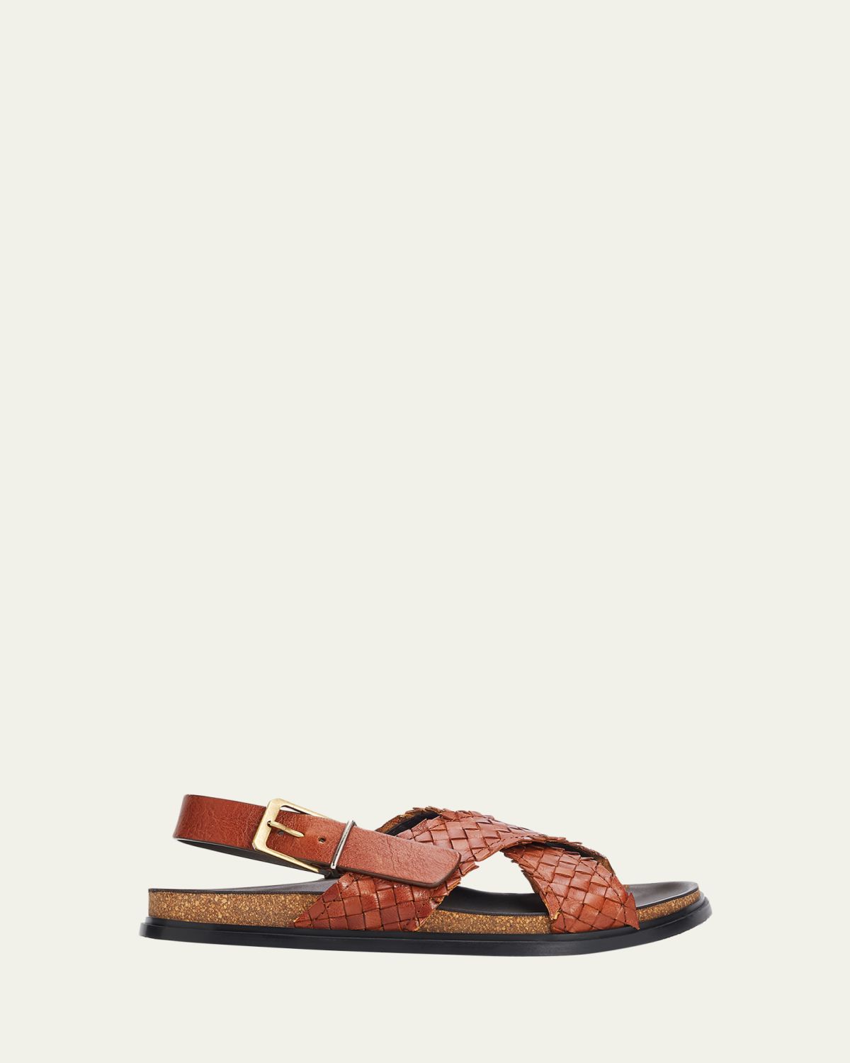 THE ROW Woven Leather Buckle Sandals